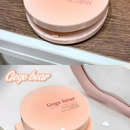 Gege Bear Milky Pink Cushion - Soft Matte Blurring Cover, Skin-Like Nude Finish, 12H Wear, Clean Beauty Lightweight Foundation