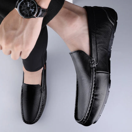 Genuine Leather Men Casual Shoes Luxury Brand Mens Loafers Moccasins Breathable Slip on Italian Driving Shoes Chaussure Homme