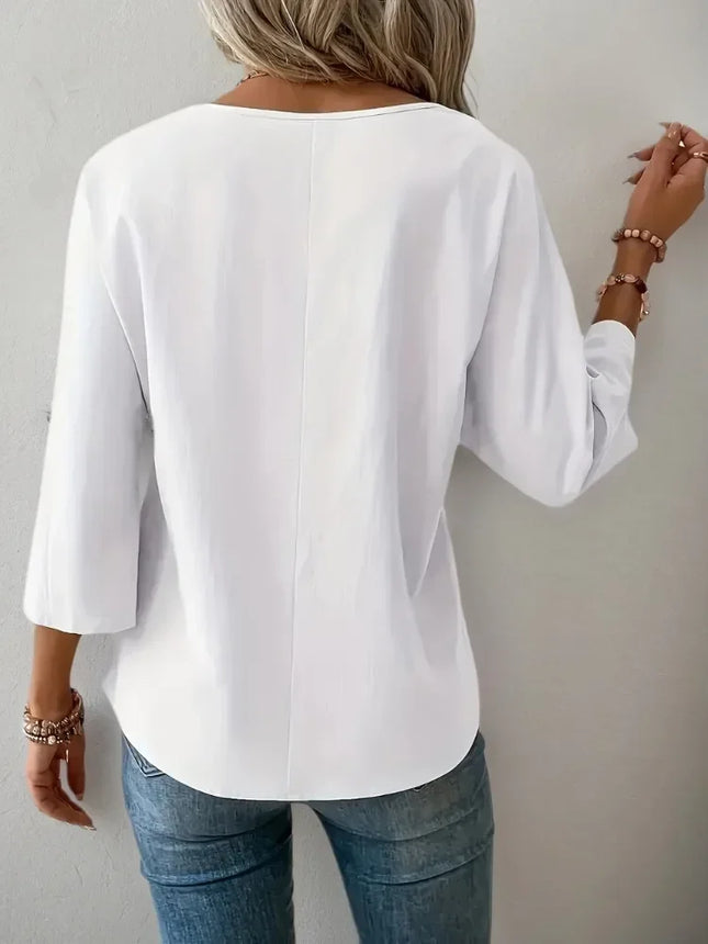 Plus Size Womens Fashion Summer Shirts Fit Blouses Breathable Solid Plain Crew Neck Loose Half Sleeve Casual Tops Lady Clothings