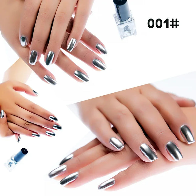 Metal Colour Nail Gel Polish Semi Permanent Mirror Gel Varnish Base Top Coat UV Gel Varnish Soak Off Nails Art Glue Nail Polish