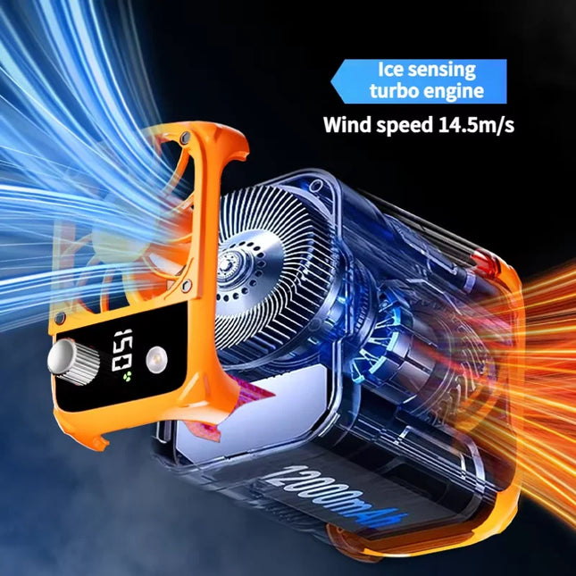 Mini high-speed waist fan, bladeless USB neck fan, outdoor multifunctional power bank, lighting, digital display fan