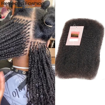 Afro Kinky Bulk Human Hair For Braiding QVR Remy Bulk Hair No Attachment, Soft & Lightweight, Perfect for Boho Box Braids Twists
