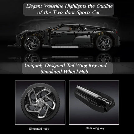 NEW 4688Pcs Technical Moter Power La Voiture Noire Sport Car Building Blocks Assembly Brick Model Toys Kids Christmas Gift