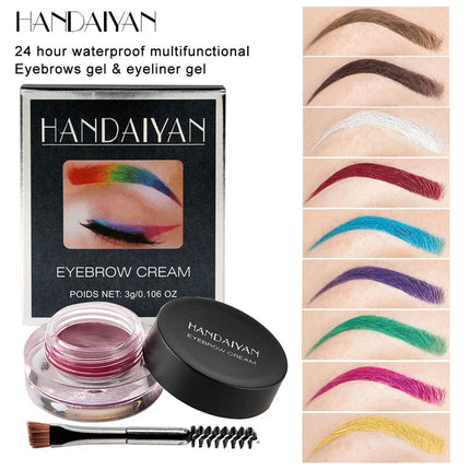 HANDAIYAN 12 Colors Eyebrow Gel Colorful Eyebrow Cream Eyebrow Dye Glue No Fading Waterproof Long Lasting Brow Makeup Cosmetics