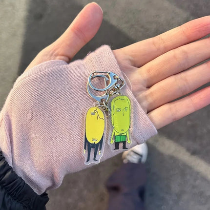 Anime Roronoa Zoro Vinsmoke Sanji Cosplay Keychain Abstract Funny Acrylic Pendant Keyring Key Chain Bag Ornament Accessory Props