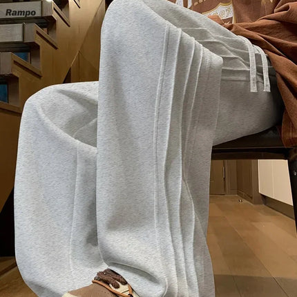 Summer Loose Casual Men's Sweatpants  New American Retro Ey Wide Leg Pants Teenage Drape Sports Long Trousers