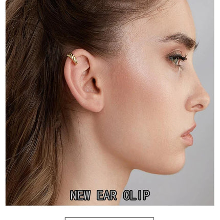 Hot Selling 18K Gold Color Stainless Steel Multilayer Ear Clip Waterproof Metal Unique Fashion Trendy Women Gift