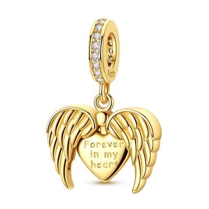 Gold Color Charms 925 Sterling Silver Original Golden Safety Chain Round Spacer Clip Charm DIY Jewelry For Women Bracelet Gift