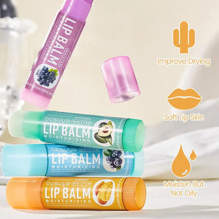 24Pcs Assorted Fruit Flavor Lip Balm Set Hydrating&Nourishing&Prevents Chapped Lips Care Dry Lips & Fine Lines Lip Balm