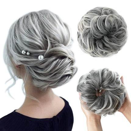 Synthetic Hair Bun Extensions Messy Curly Elastic Hair Scrunchies Hairpieces Synthetic Chignon Donut Updo Hair Pieces for Women