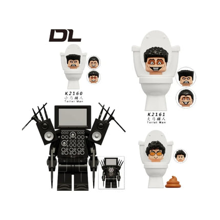 KDL821 KDL822 KDL823 KDL826 Toilet Man TV Man Building Blocks Miniature Ornament Toy Micro Ornament Model Assembly Kit