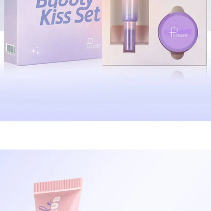 Pudaier Lip Care Set 3PC Nourishing Moisturizing Lip Balm Treatment for Dry Lips Gentle Repair for Soft Smooth Lip Oil Care Kit