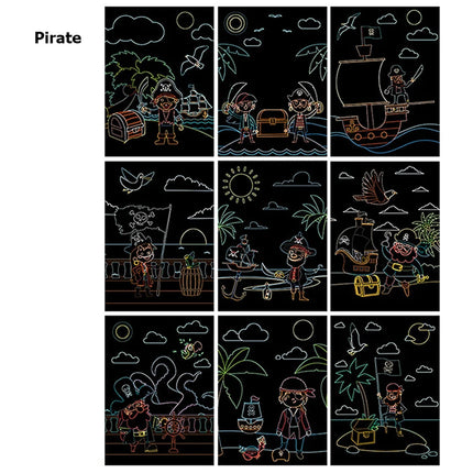 Cartoon Scratch Painting Children Drawing Toys Art Creativity DIY Graffiti Supplies Dazzling Color Scratched Paintbook TMZ