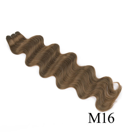 Synthetic Long Straight Hair Bundles Extensions Smooth Ombre Brown Hair Weaving Synthetic Straight Hair Bundles Full to End