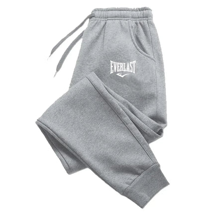 Men's Everlast Jogger Pants – Grey  Sweatpants with Brand Logo Drawstring Waist for Boxing Casual Wear