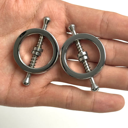 2Pcs Non-Piercings Nipple Shields Rings Circle Clamps Nail Plate Breast Clamps with Internal Spike Sexy Body Breast Jewelry Gift