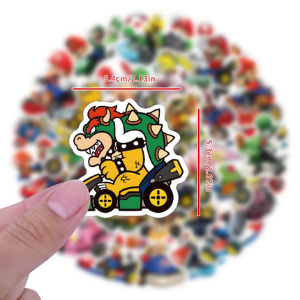 60pcs Mario Kart Cartoon Graffiti Stickers Luggage Water Cup Stationery Scooter Laptop Refrigerator Decoration DIY Decals