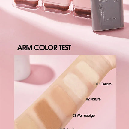 Concealing Foundation Stick 5 Shades With Built-In Brush,  Brighten Lightweight and Waterproof Formula Face Contour Stick Makeup