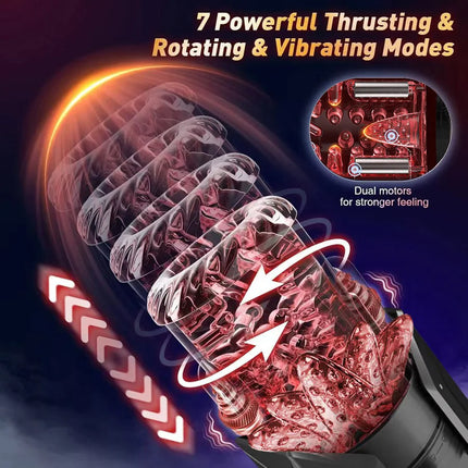 Telescopic Rotation Masturbator Cup Sucking Penis Pump Pocket Pussy Blowjob Sex Toys Stroker Piston Automatic Mastubator for Men
