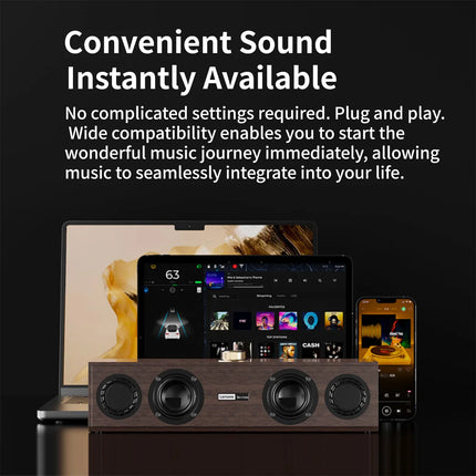 Lenovo C02 Multimedia Speaker Retro Design Bluetooth Wired Dual Mode Speakers Enhanced Bass Sound with Universal Compatibility