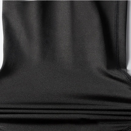 New Gym Short Sleeve Running T-Shirt Men's Compression Long Sleeve Shirt Sun Protection Quick Drying Sports Top Black Sportswear
