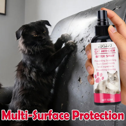 Cat Anti-Scratch Spray—Non-Toxic Pet-Safe Spray for Kittens and Adult Cats, Effectively Prevents Scratching, Leaves No Marks on Furniture/Sofa/Curtains, Long-Lasting Protection, Easy-To-Use Cat Training Aid