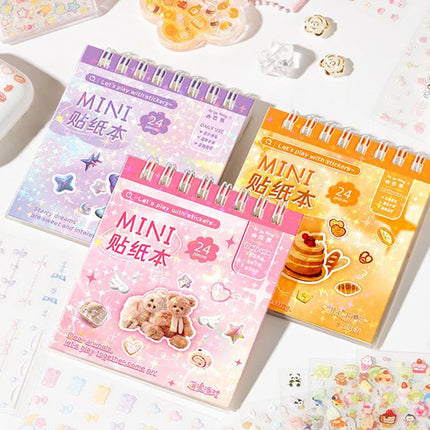 Cartoon Mini Sticker Book Tiny Pet Food Stickers Book Children Girls Nail Sticker Decor DIY Notebook Scrapbook Planner Decals