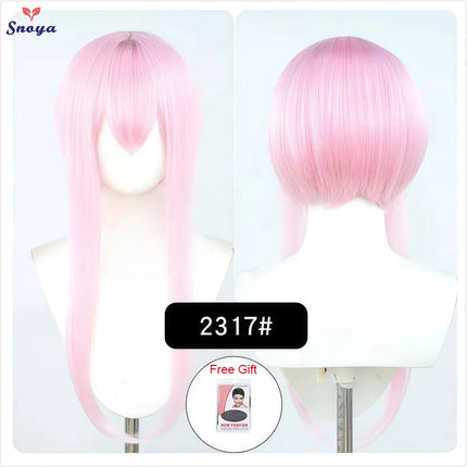 Snoya 60cm synthetic Multi colored long sideburns style short cosplay wig Heat resistant fiber Purple blue pink black gold