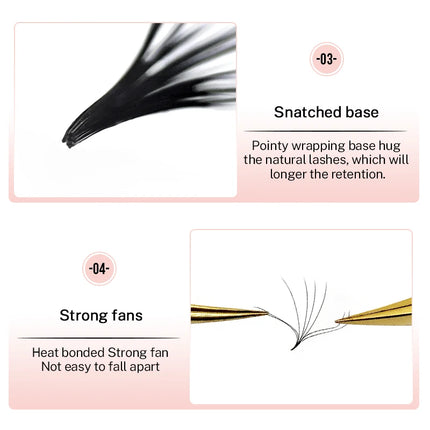 500 Premade Loose Lashes Pro Made Fans Cils Bouquets Prefaits Lash Fans Pre Made Volume Fans Eyelash Extension Promade Fans