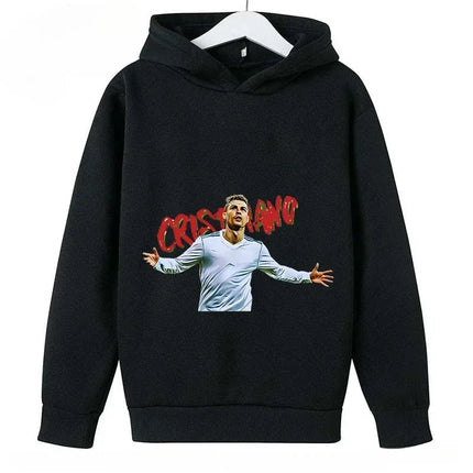 Spring Autumn Casual Children's Hoodie Sports Sweatshirt for Boys and Girls Ronaldo Printed 2-14 Years Fashion Kids Pullover Top