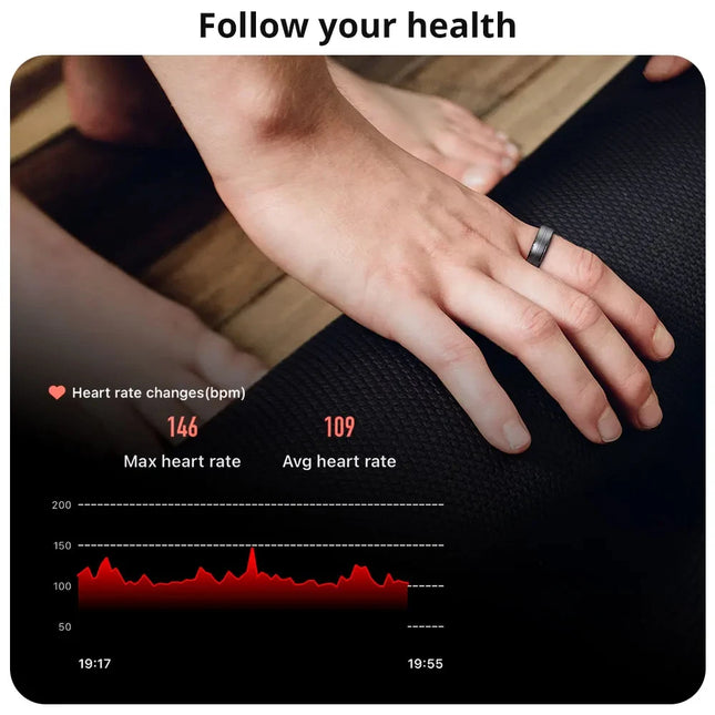 R06 Smart Ring IP68 Waterproof Blood Pressure Oxygen Sleep Heart Rate Step Monitoring Multiple Sports Mode Men Women Smart Ring