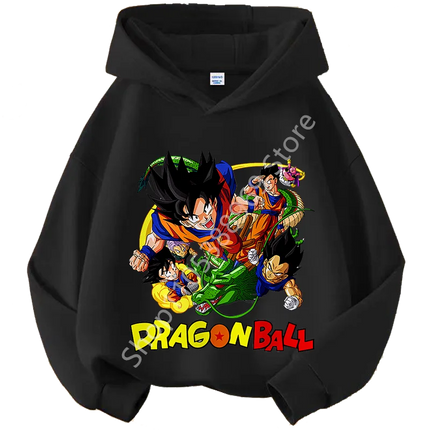2026 Dragon Ball Chibi Characters Kids Hoodie 100-160 Size 3-12 Years Boys Casual Sporty Children's Sweatshirt