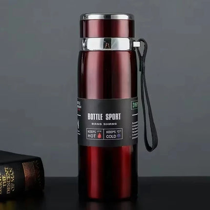 1L Portable Stainless Steel Thermal Bottle - Vacuum Insulated Thermos Keep Cold and Hot, for Water, Tea & Coffee Home Office Use