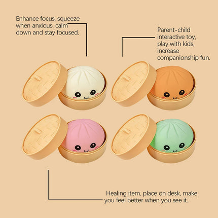 Colorful  Dumpling Squishy - Blind Box Mysecret Bun Fidget Toy Soft TPR Material Stress Relief Unboxing Surprise Random Style