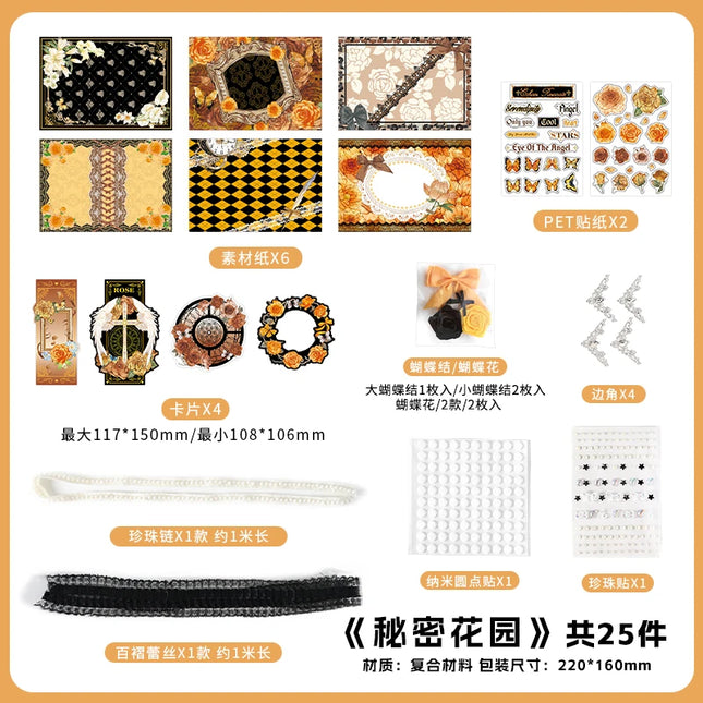 Kawaii Painting Accessories Stickers Pack Drawstring Bag Material Package Comic Exhibition Accessories DIY Decorations Background