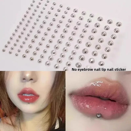 165pcs Non Piercing Lip Nails Sticker Selfadhesive Waterproof Reusable Fake Lip Nail Eyebrow Nose Ring Body Belly Button Jewelry