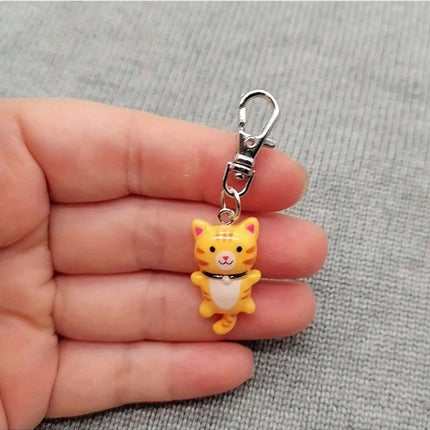7pcs Cat Keychain For Men And Women Cartoon Accessories Durable Keyring With Lobster Clasp Decorative Gift For Bags Car Keys