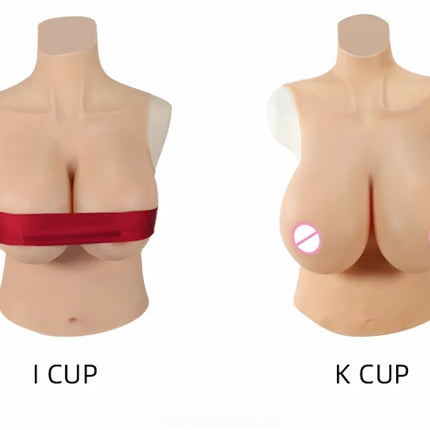 Realistic Silicone Breast Prosthetics for Crossdressing Fake busty boobs Half-Body Style I＆K Cup Comfortable And Natural-Looking