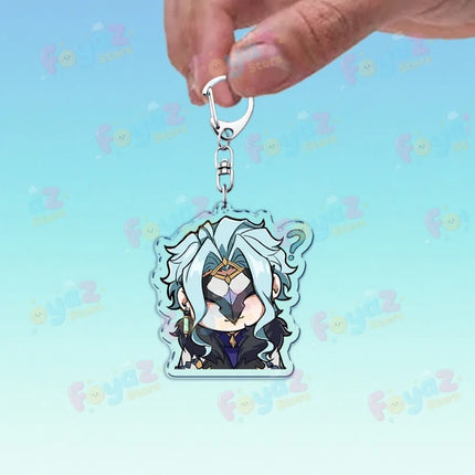Cute Cartoon Dottore Keychains for Accessories Game Gamer Anime Jewelry Keyrings Chibi Charm Friends Gifts