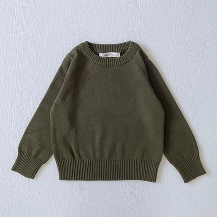 Kids Loose Fit Casual Knit Sweater Cozy Oversized Pullover Top Soft Long Sleeve Cotton Blend Stylish Toddler Fall Outfit