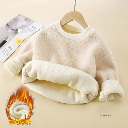 2025 New Baby Girls Boys Clothes Cute Fleece Winter Warm Tops Baby Girl Casual Kids Sweatshirts