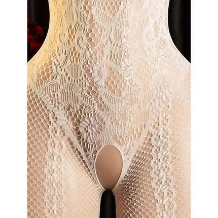 Women's Sexy Crotchless Body Stockings Open Chest Transparent Cut-out Hot Curve Lingerie Teddy Bodysuit with Bra And Crotch