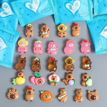 10pcs Cartoont Capybara Blind Bag Simulation Animal Model Toy Mini Blind Box Toy Miniature Animal Surprise Blind Bag Kid Gift