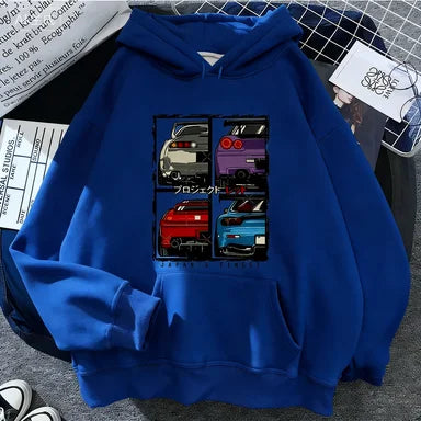 2025 Jdm Style Printed Hoodie Unisex Men Women Casual Fashion Hooded Pullover Sweatshirts Long Sleeves Y2k Streetwear Clothing