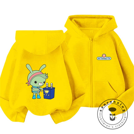 Cute Kawaii 2026 Octonauts Zipper Hoodie 3-14Y Boys Girls Autumn Winter Cartoon Street Hot Fashion Outdoor Casual Lovely