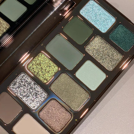 DIKALU 16 Color Eyeshadow Palette Professional Women Makeup Long-Lasting Pearly Shiny Pink Blue Green Eye Shadow Palette Glitter