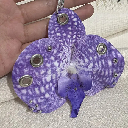 Exquisite Phalaenopsis Orchid Lily Keychain Creative Simulation Flower Bag Pendant Fashion Backpack Decoration Accessories Gifts