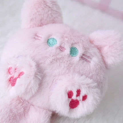 1-4pcs Cute Plush Small Cat Doll Keychain for Couple Soft Cotton Stuffed Animal Keyring Backpack Pendant Decoration Student Gift