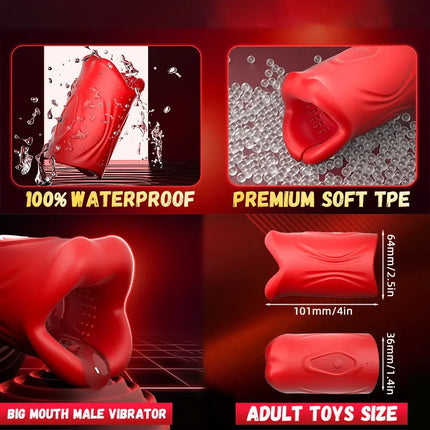 Male Masturbator Deep Throat Mouth Blowjob Vibrator Penis Pump 360° Wrapped 9 Frequency Vibration APP Control Sex Toys for Men