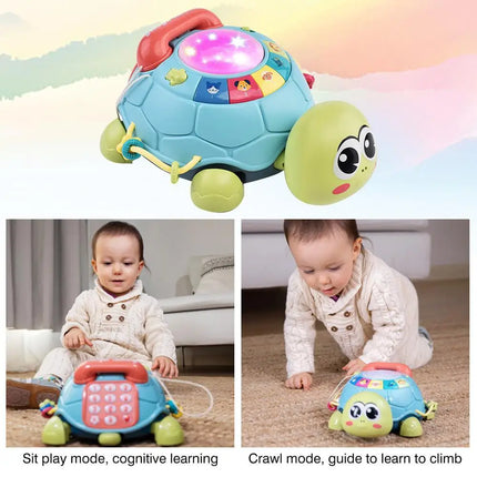Multifunctional Crawling Turtle Telephone Baby Toy Puzzle Early Education Story Machine Musical Toy 6 Months Infant Baby Gifts